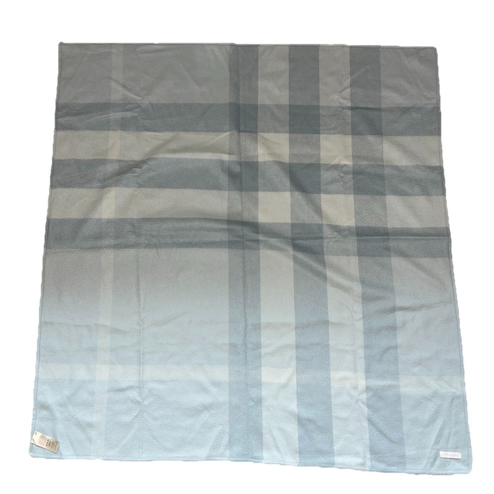 Burberry Baby Blanket Blue Check 100% Cashmere Made In Scotland 40x40"